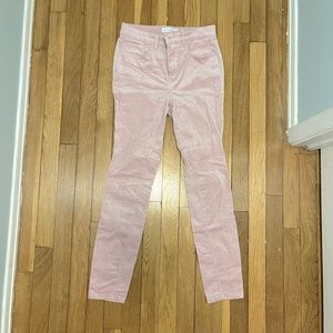 Loft Pink corduroy high waisted skinny jeans